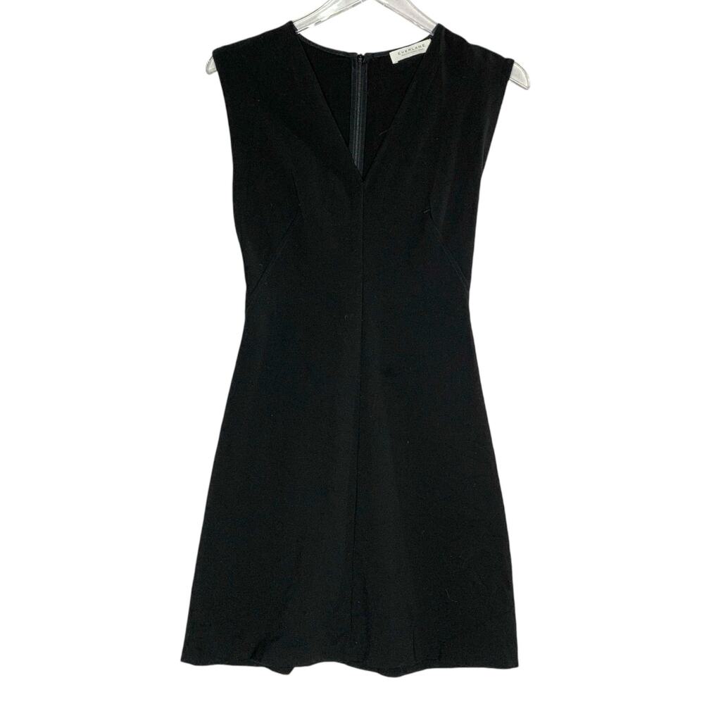 Everlane 0 Womens The Sleeveless V Neck Flare Dress Black Sleeveless Corpcore